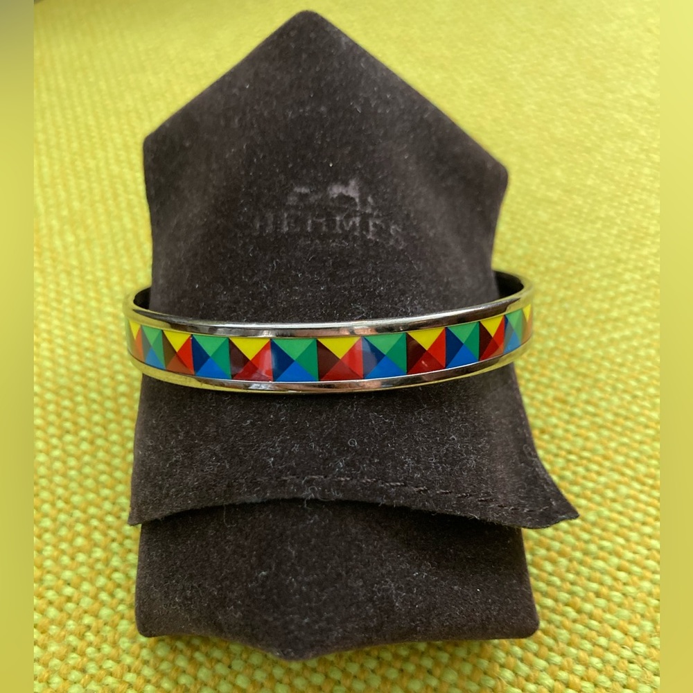 HERMES Enamel Narrow Bracelet